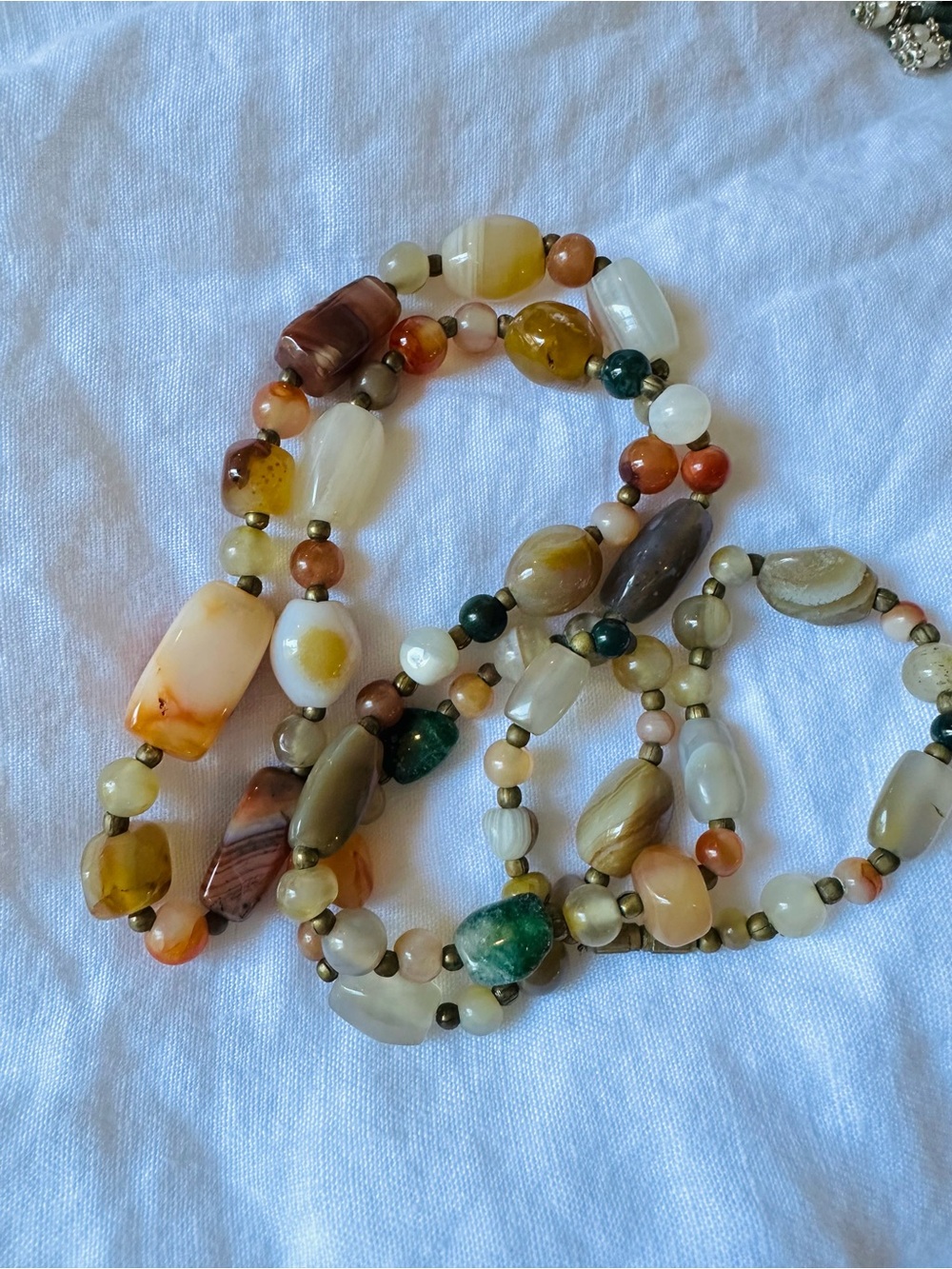 Multi-Color Natural Stone Bead Necklace - Earth Tones